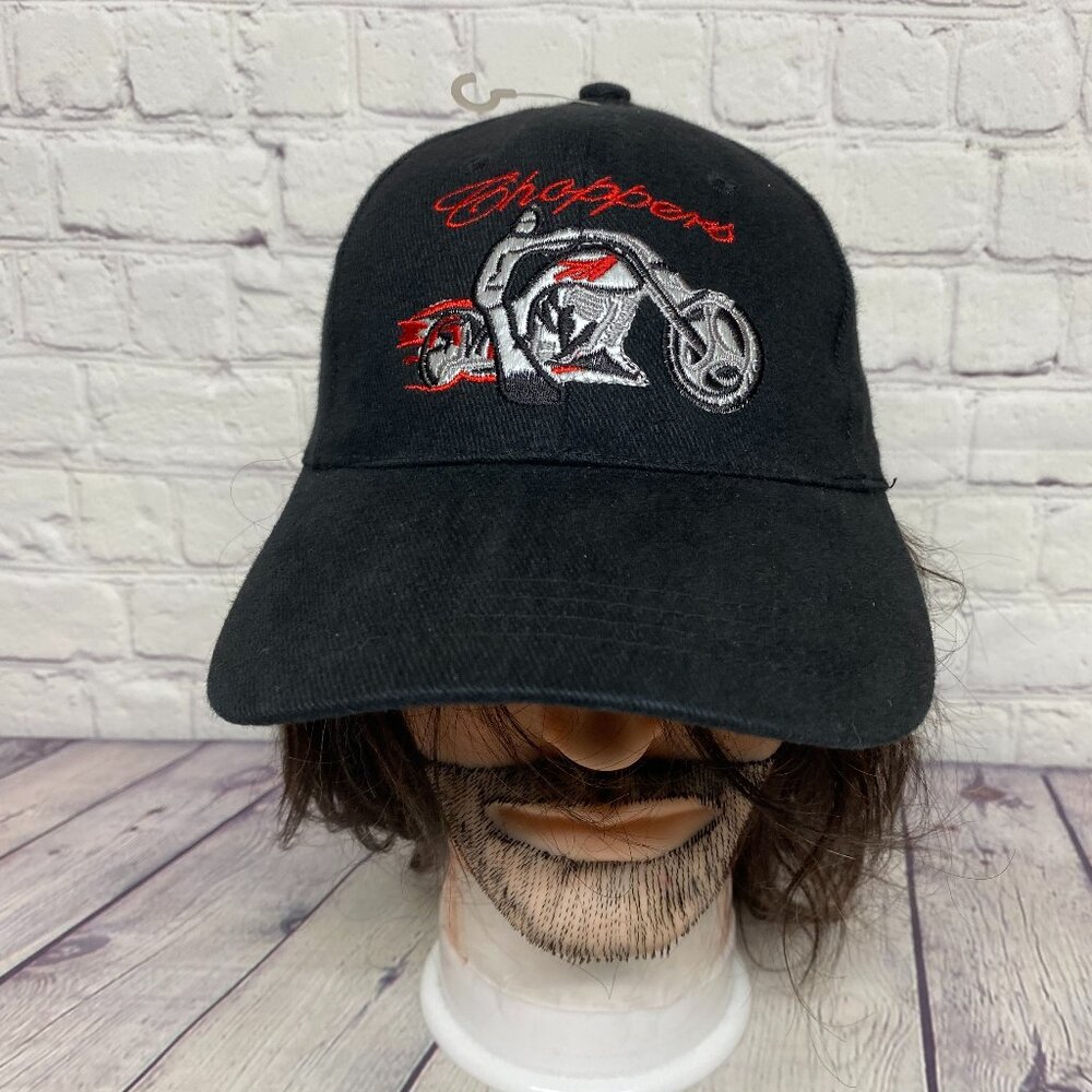 Choppers Dad Hat Cap Strap Back Black Embroidered Biker Motorcycle Bike Group